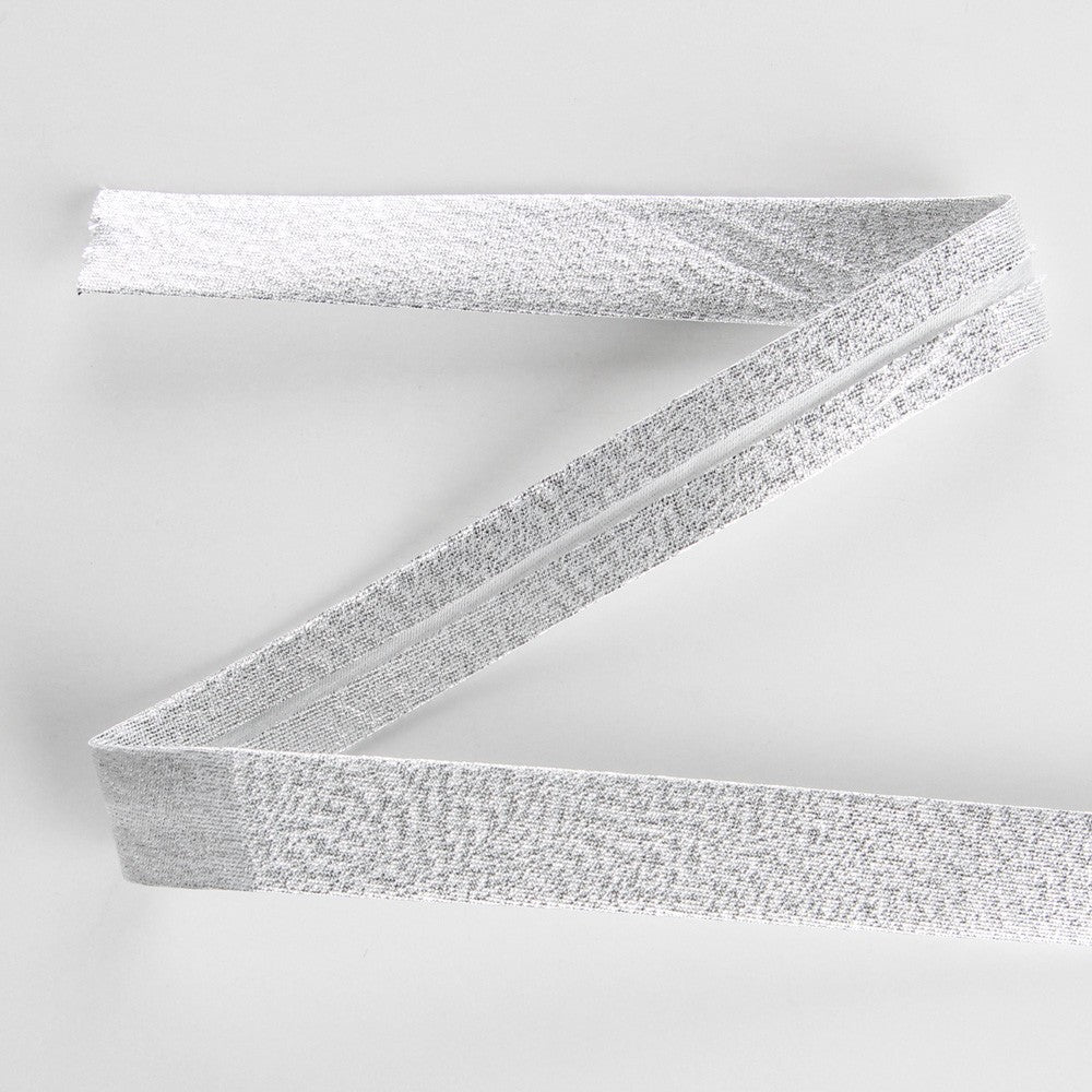Fita Viés Lamé Prata 18mm - Ribes y Casals