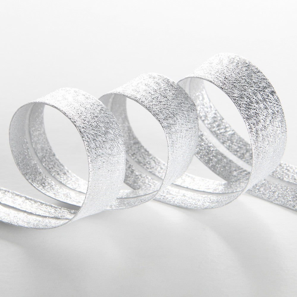Fita Viés Lamé Prata 18mm - Ribes y Casals