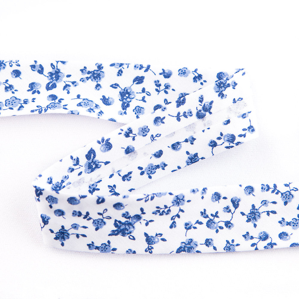 Fita de Viés Flor Azul 18 mm - Ribes y Casals