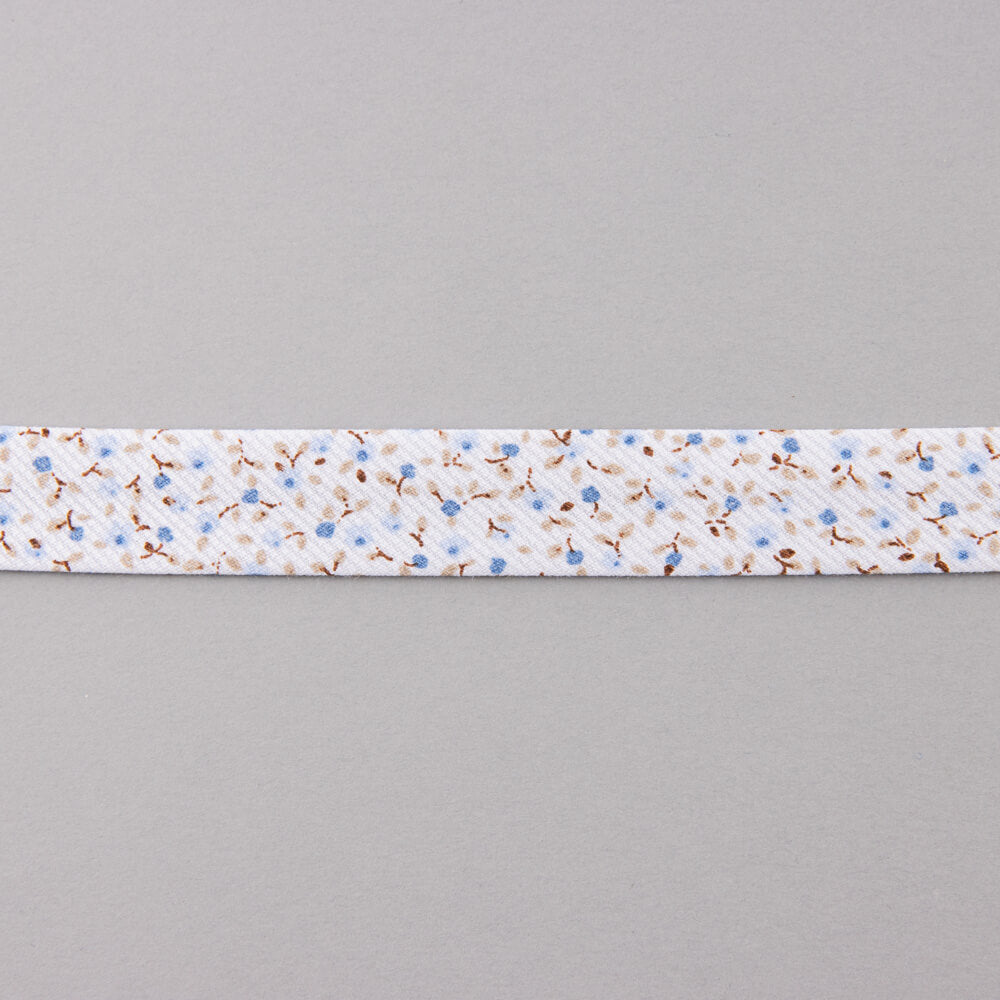 Fita de Viés Flores Azul 18 mm - Ribes y Casals