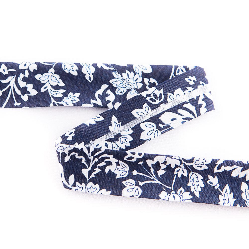 Fita de Viés Garden Navy 18 mm - Ribes y Casals