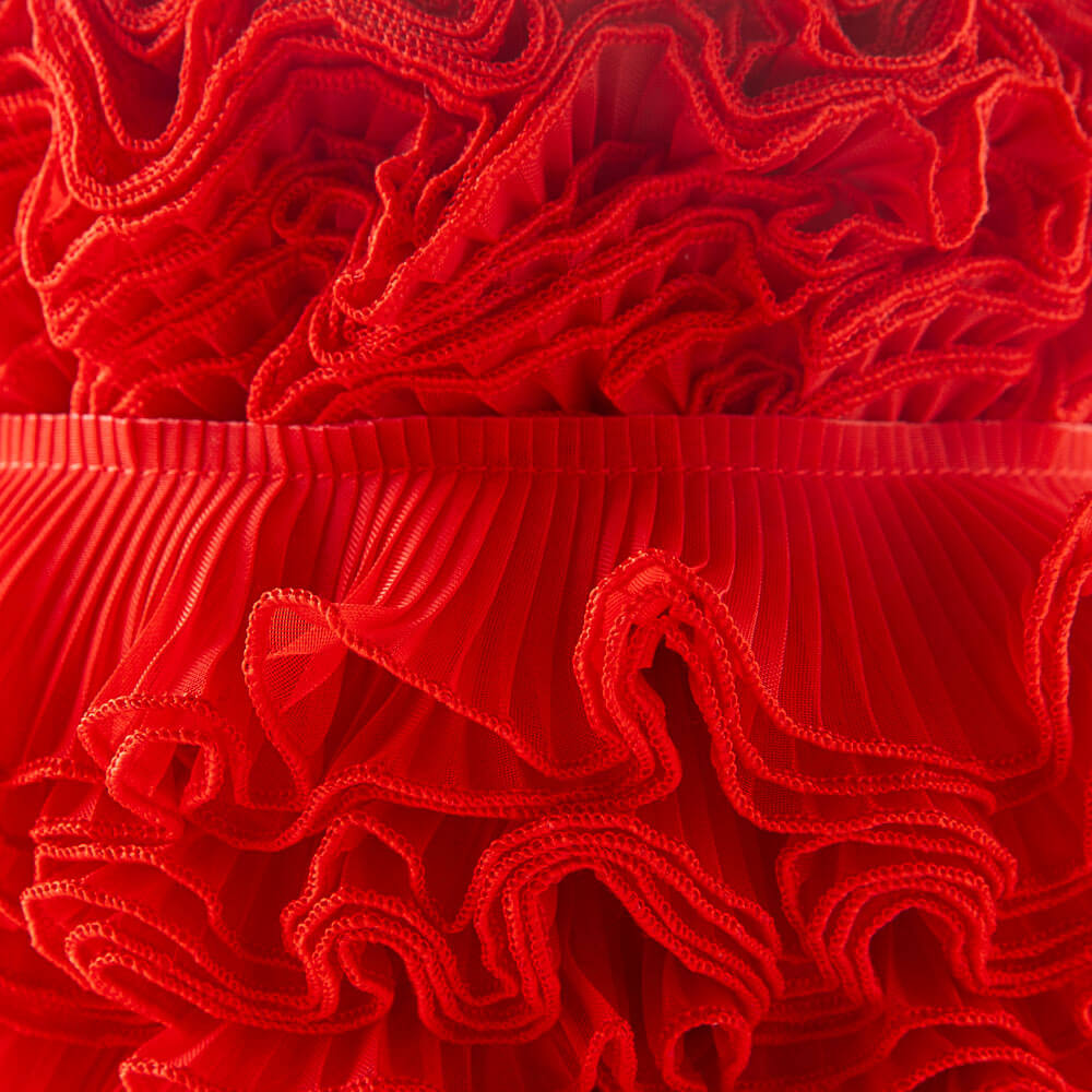 Fita de Gaze Plissada Garrucha 4&#39;5cm Vermelho - Ribes y Casals