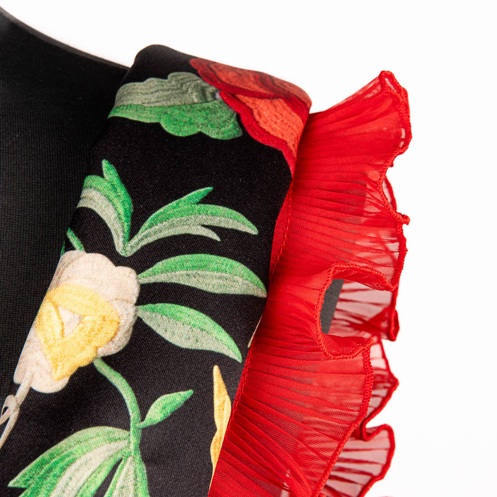 Fita de Gaze Plissada Garrucha 4&#39;5cm Vermelho - Ribes y Casals