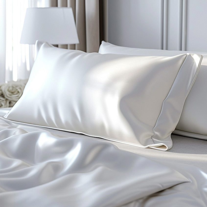 Confección Funda Almohada Seda Blanco Natural - Ribes y Casals