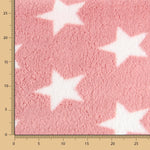 Tecido Polar Coralina Curly Stars Rosa Claro - Ribes y Casals