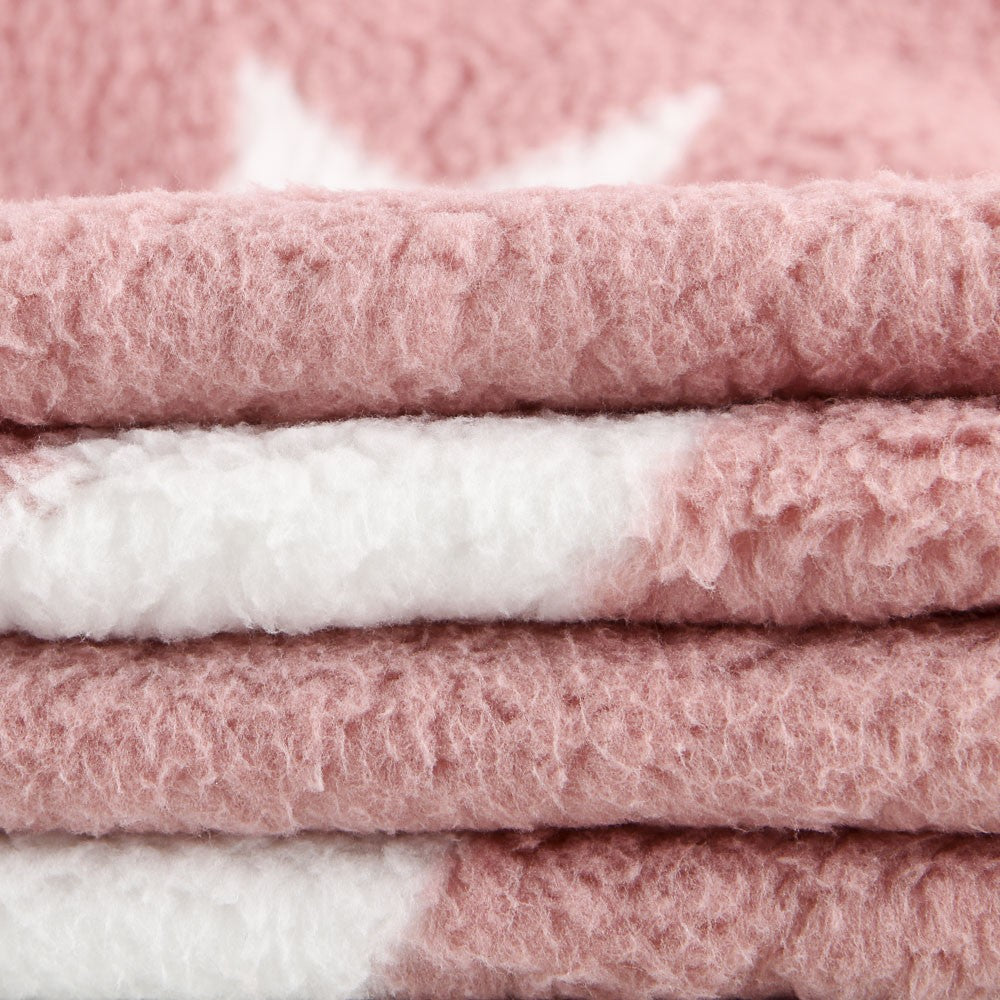 Tecido Polar Coralina Curly Stars Rosa Claro - Ribes y Casals