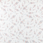 Tecido Polar Coralina Plumas - Ribes y Casals