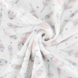 Tecido Polar Coralina Plumas - Ribes y Casals