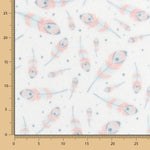 Tecido Polar Coralina Plumas - Ribes y Casals