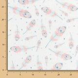Tecido Polar Coralina Plumas - Ribes y Casals