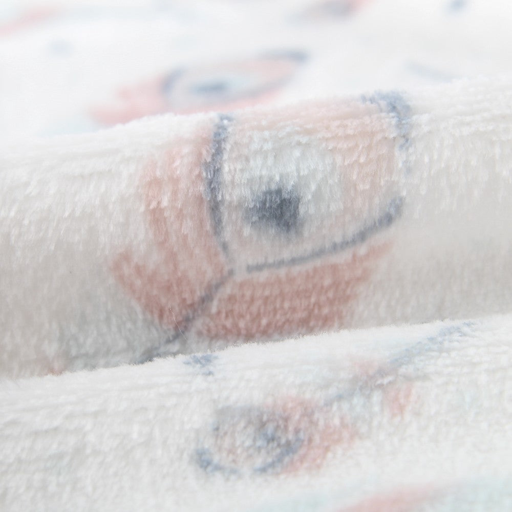 Tecido Polar Coralina Plumas - Ribes y Casals