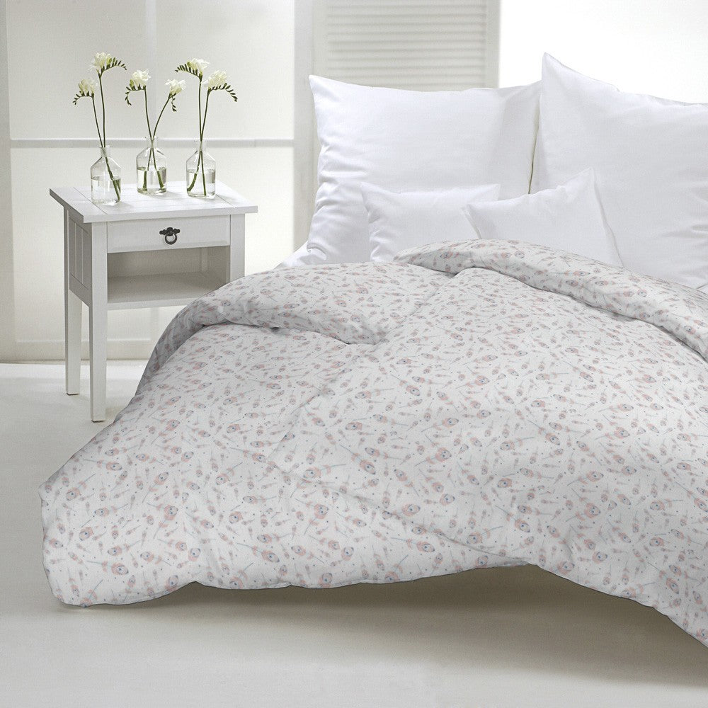 Tecido Polar Coralina Plumas - Ribes y Casals