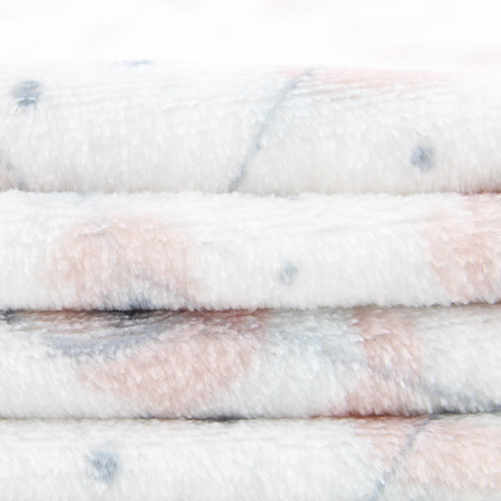 Tecido Polar Coralina Plumas - Ribes y Casals