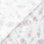 Tecido Polar Coralina Plumas - Ribes y Casals