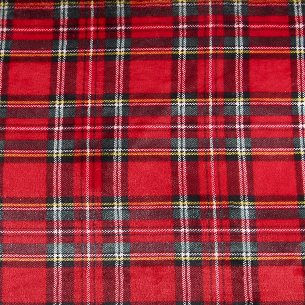 Tecido Polar Coralina Escocês Encarnado - Ribes y Casals