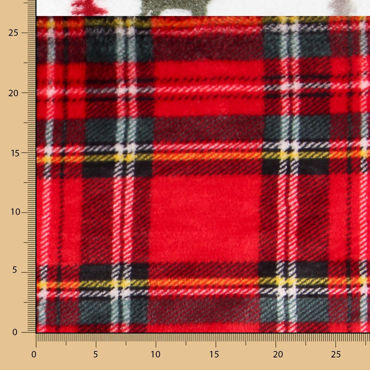 Tecido Polar Coralina Escocês Encarnado - Ribes y Casals