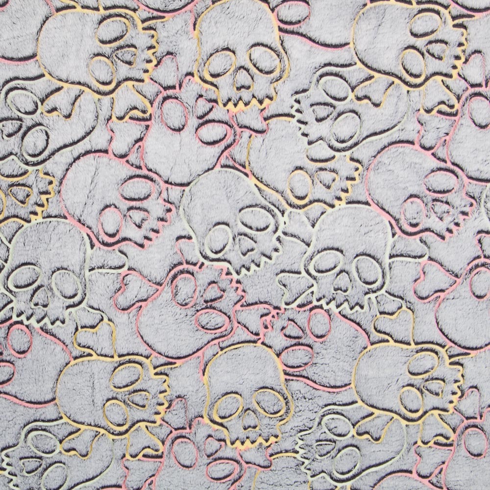 Tecido Coralina Caveira Fluorescente - Ribes y Casals