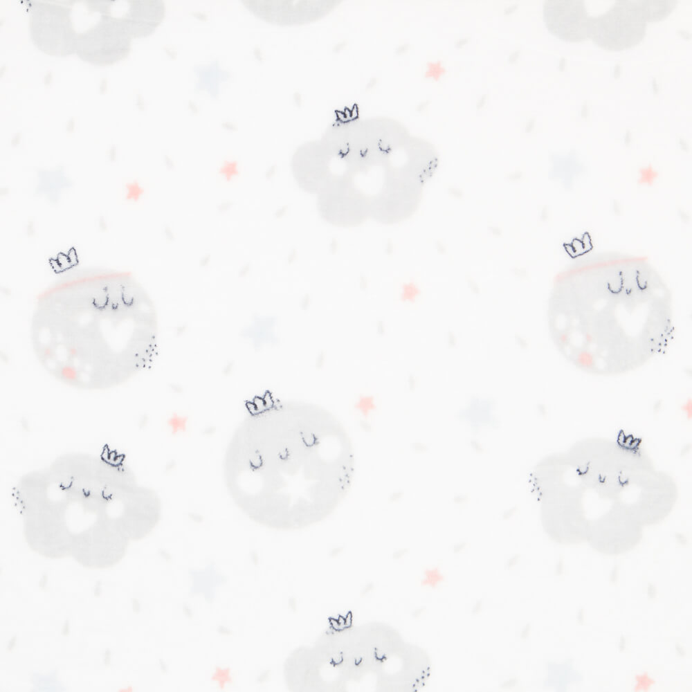 Tecido Polar Happy Moon Branco - Ribes y Casals