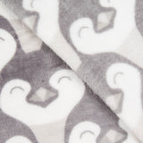 Tecido Coralina Pinguins Cinza - Ribes y Casals