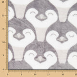 Tecido Coralina Pinguins Cinza - Ribes y Casals