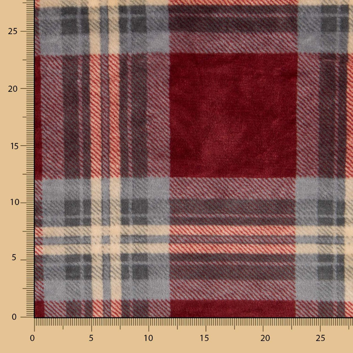 Tecido Coralina Scottish Grena - Ribes y Casals