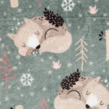 Tecido Polar Coralina Raposas Verde - Ribes y Casals