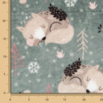 Tecido Polar Coralina Raposas Verde - Ribes y Casals