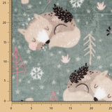 Tecido Polar Coralina Raposas Verde - Ribes y Casals