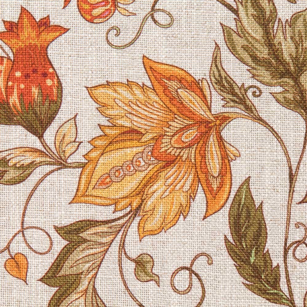 Cortina Rústica Cretona Laranja - Ribes y Casals