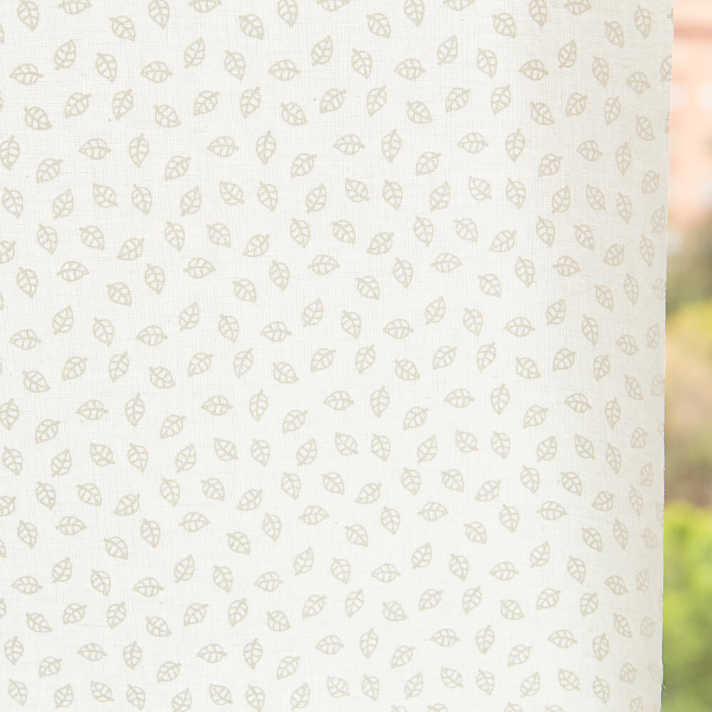 Algodão Estampado Folhas Branco - Ribes y Casals