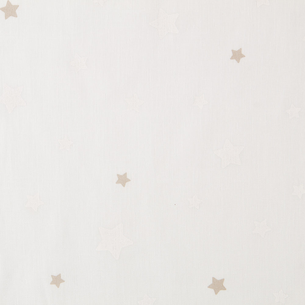Cortina de Poliéster Visillo Estrelas Branco - Ribes y Casals