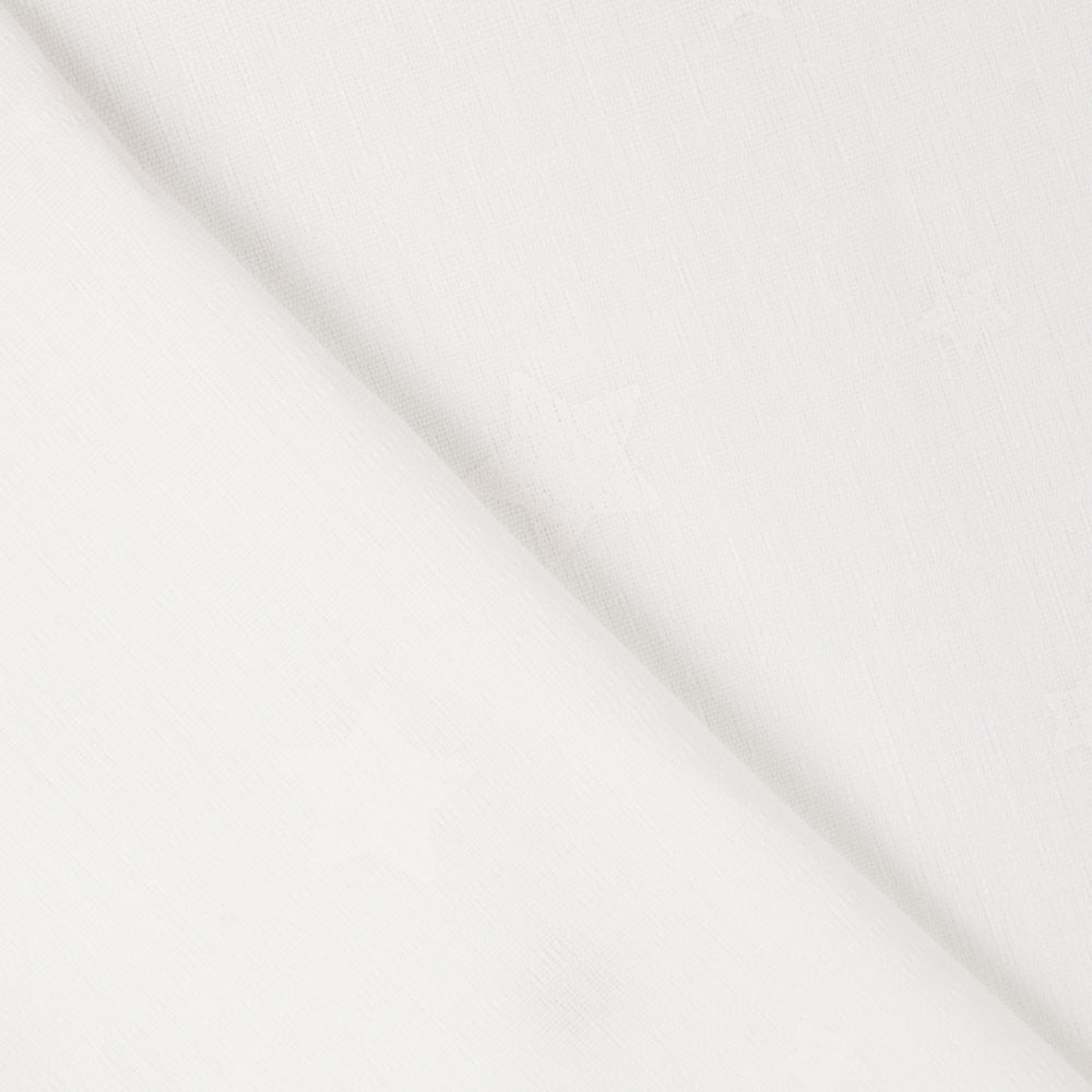 Cortina de Poliéster Visillo Estrelas Branco - Ribes y Casals