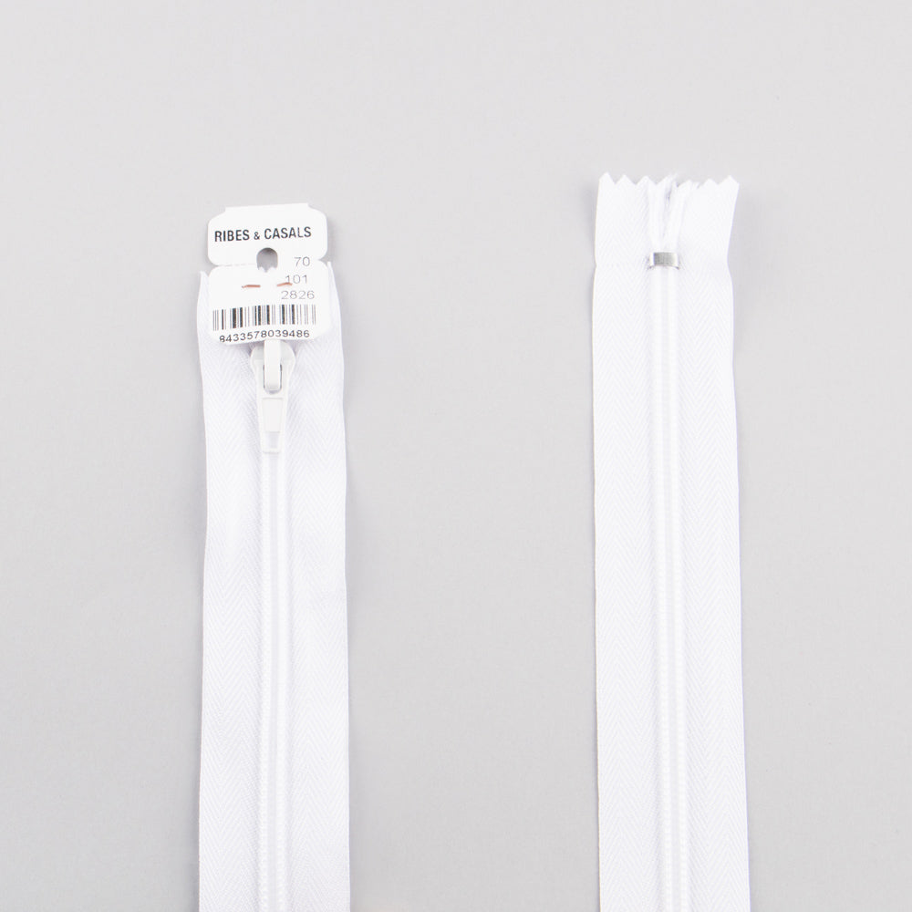 Zíper Fechado Nylon Branco Malha 5 - Ribes y Casals