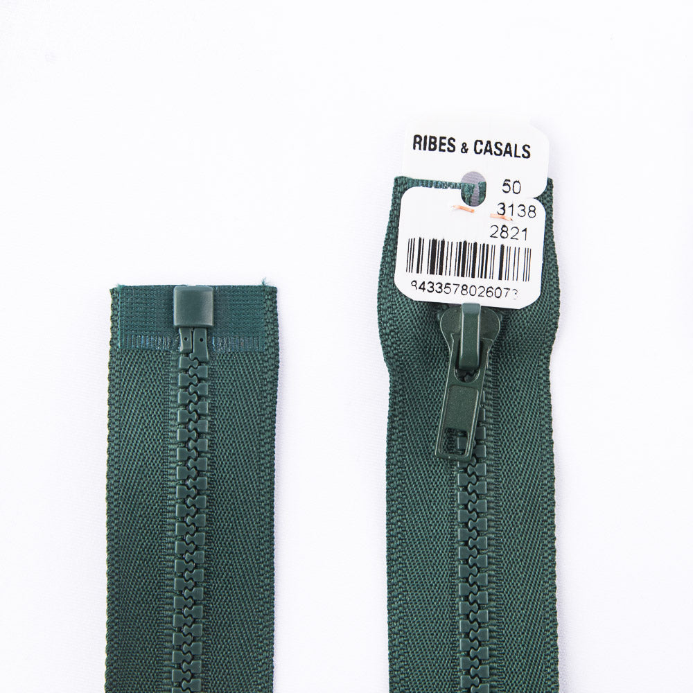 Cremallera Inyectada 2821 Verde Botella - Ribes y Casals