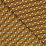 Crepe China Geométrico Castanho - Ribes y Casals