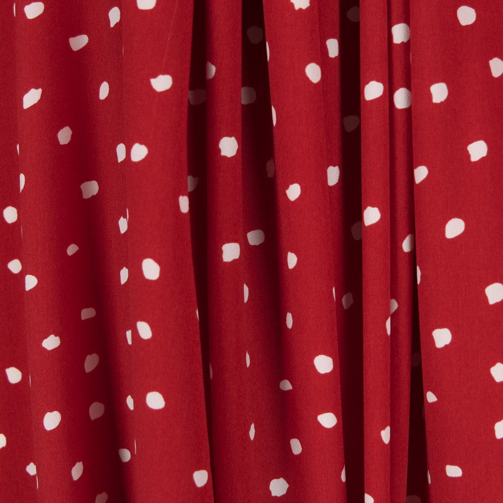 Crepe China Bolas Vermelho - Ribes y Casals