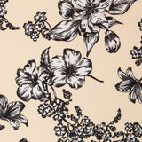 Viscose Faixas Florais Preta - Ribes y Casals