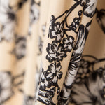 Viscose Faixas Florais Preta - Ribes y Casals