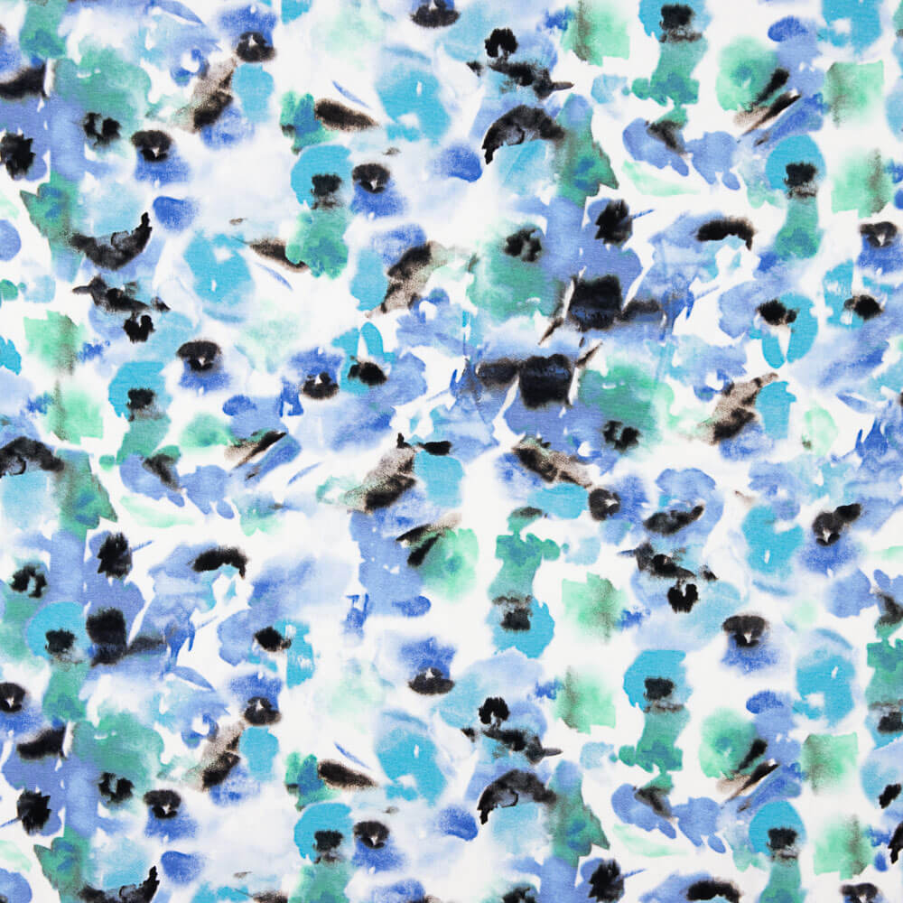 Tricô Poliéster Azul Abstrato - Ribes y Casals