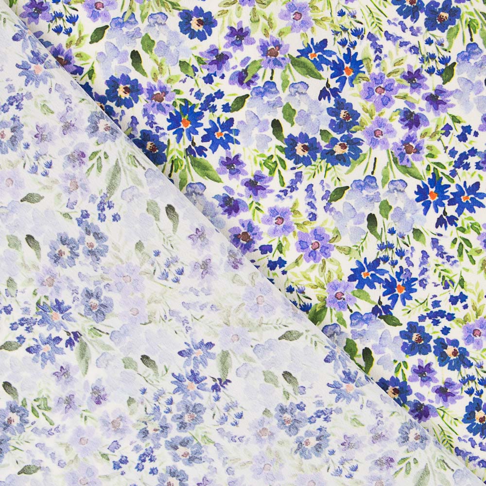 Retal Crep Poliéster Flor Lavanda 90x140 cm - Ribes y Casals