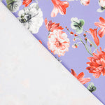 Crepe Poliéster Mauve Flores - Ribes y Casals