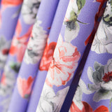 Crepe Poliéster Mauve Flores - Ribes y Casals