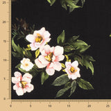 Crepe Viscose Floral Preto - Ribes y Casals