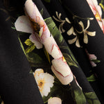 Crepe Viscose Floral Preto - Ribes y Casals