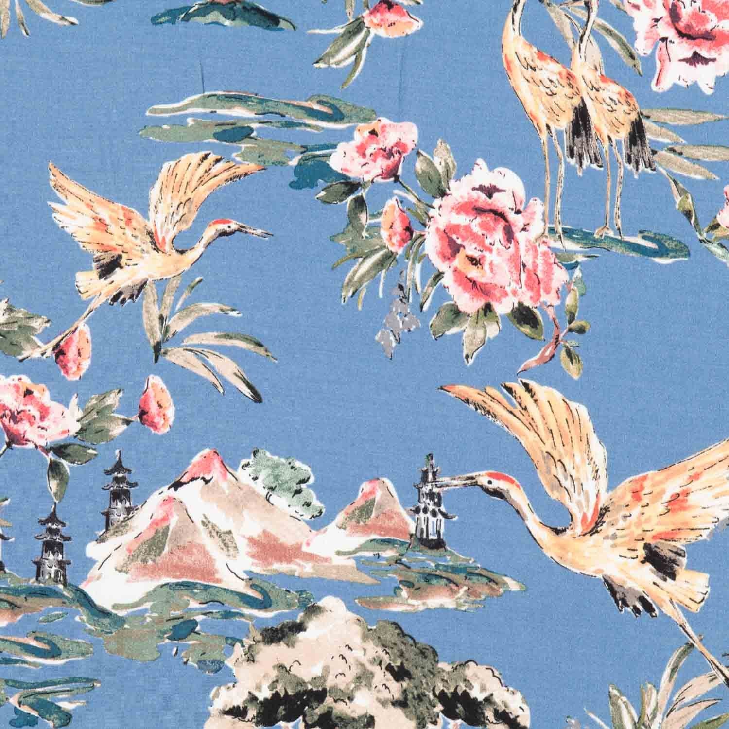 Crepe Aves Azul Claro - Ribes y Casals