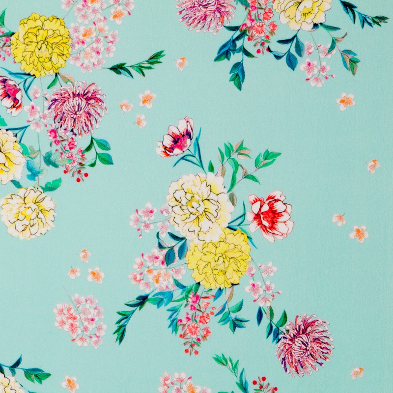 Crepe Bouquet Verde Agua - Ribes y Casals