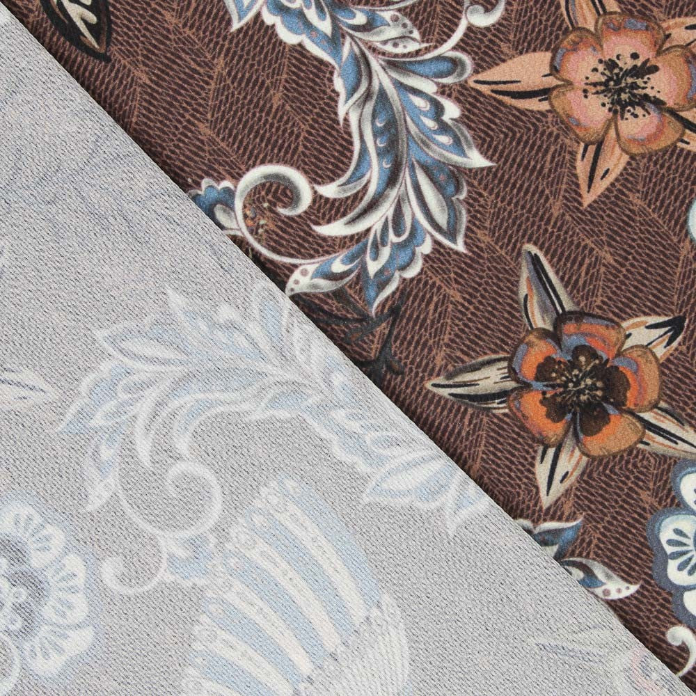 Crepe Shanghai Castanho - Ribes y Casals