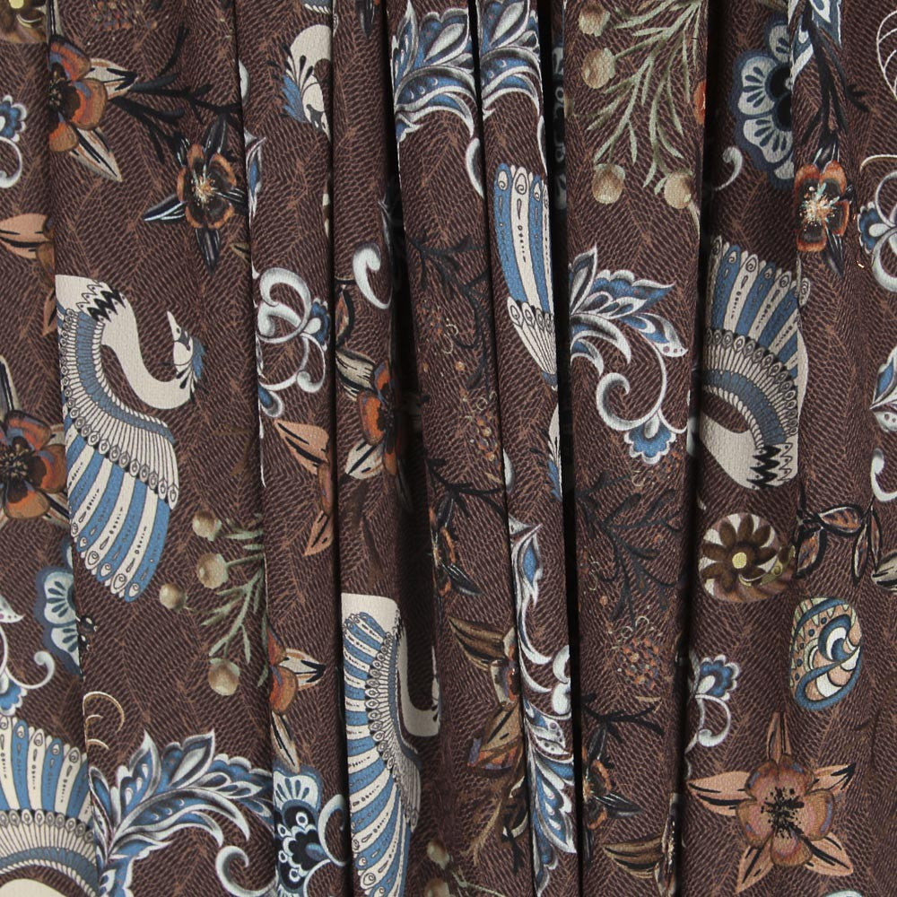 Crepe Shanghai Castanho - Ribes y Casals