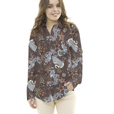 Crepe Shanghai Castanho - Ribes y Casals