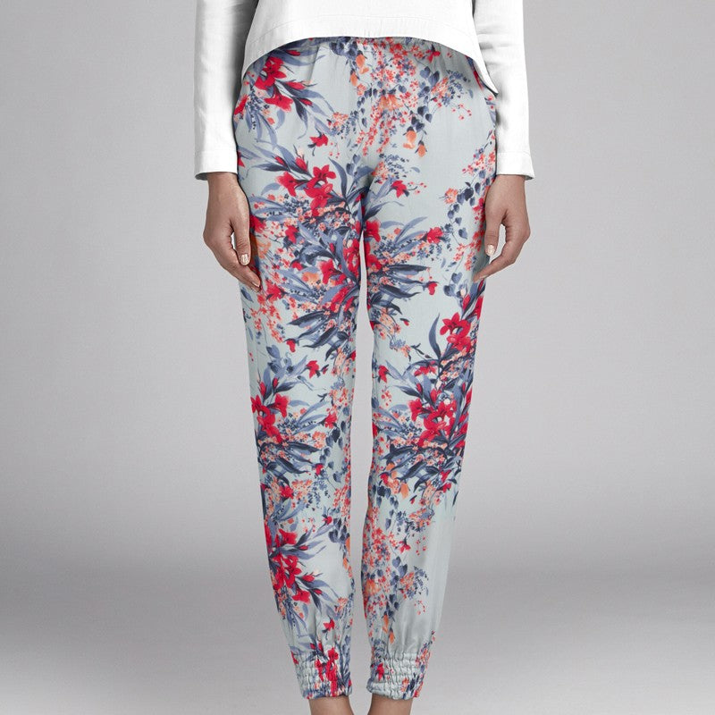 Crepe Satin Birds Light Azuis - Ribes y Casals